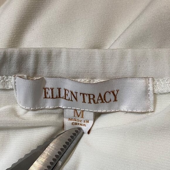 Ellen Tracy Womens Chalk White Halter Top Sleeveless Style Size M - Picture 14 of 16